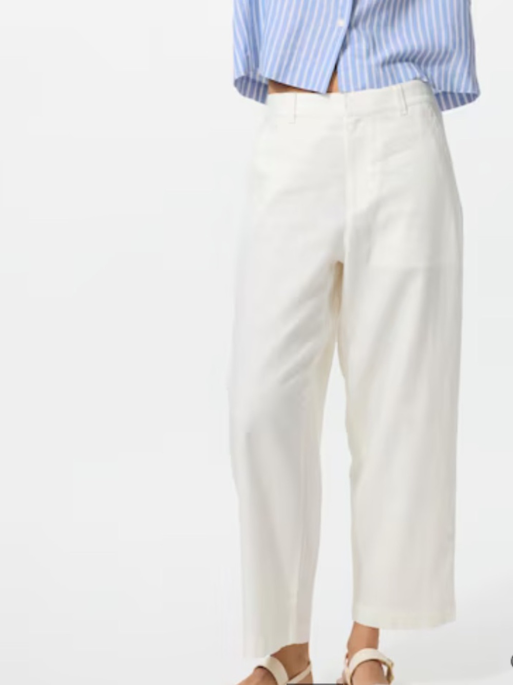NWT Uniqlo Cotton Linen Tapered Pants White Small